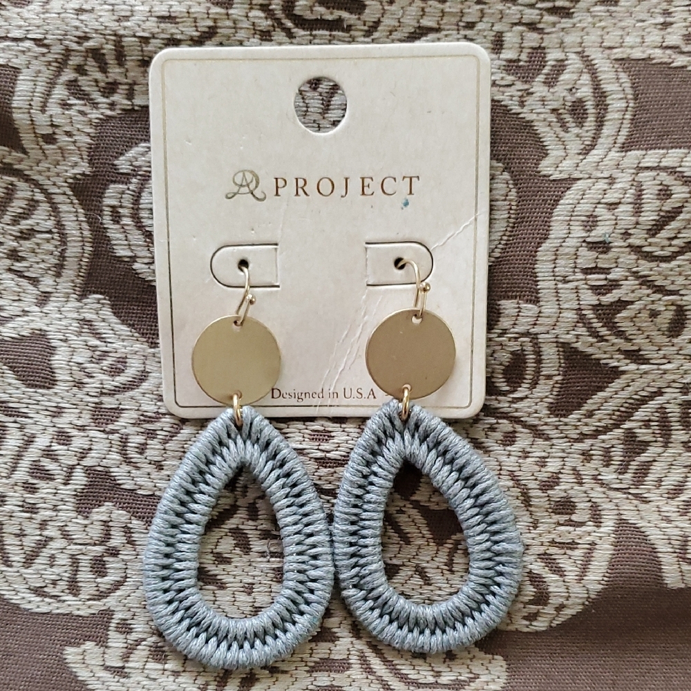 Boho Collection Gray Teardrop Earrings